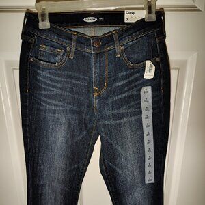 Old Navy Jeans Curvy Bootcut Dark Wash Mid Rise Denim Preppy Minimalist Basics